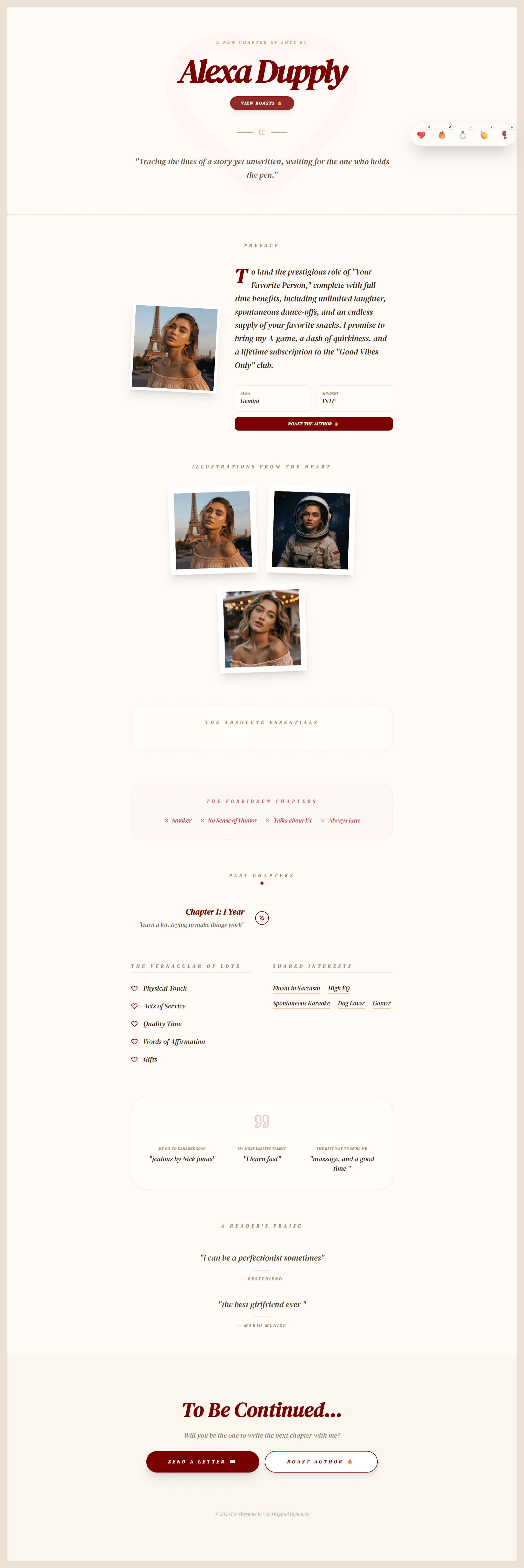 Dating Resume Template Example 1