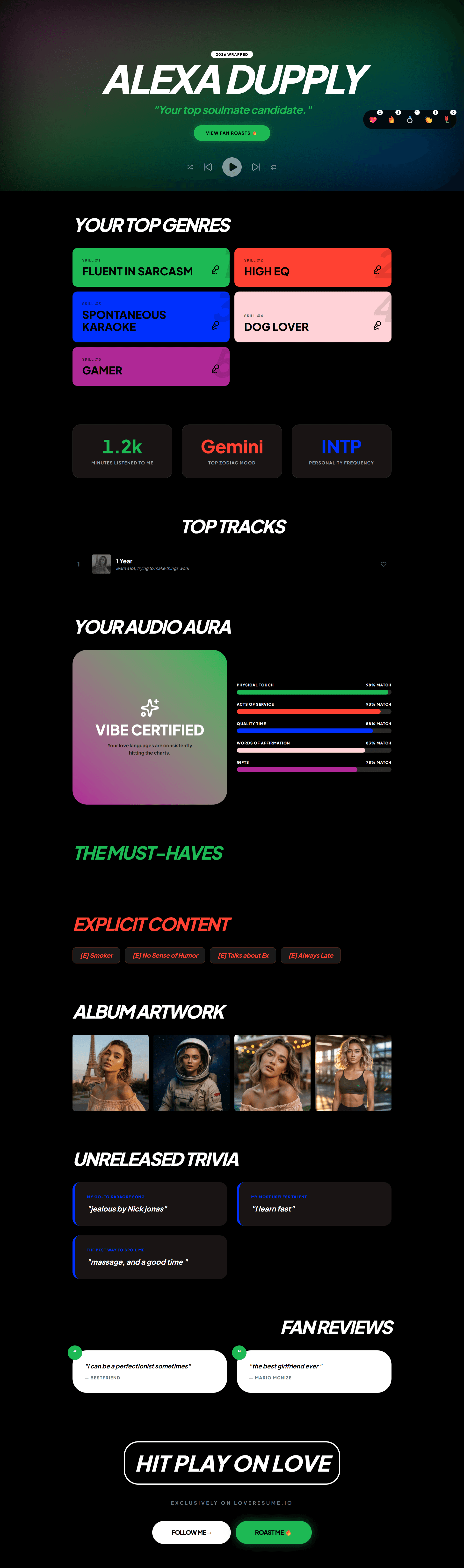 Dating Resume Template Example 3